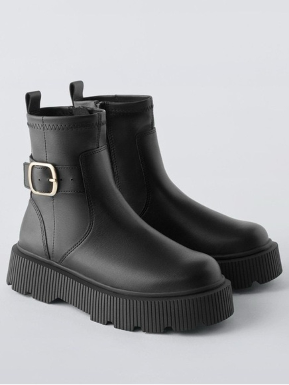 Zara Kids ankle buckle platform boots